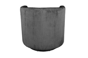 English Elm Dark Dark Gray Corduroy Swivel Accent Chair U-Backrest Plush Cushion 360° Metal Base Compact Cozy Lounge B011P370420