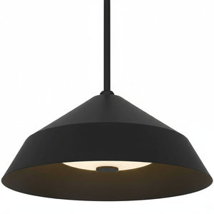 English Elm 14 Inch Matte Black Integrated Led Pendant Dimmable Etched Glass Kitchen Fixture B370P399324