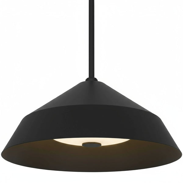 English Elm 14 Inch Matte Black Integrated Led Pendant Dimmable Etched Glass Kitchen Fixture B370P399324