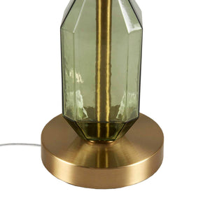 English Elm Faceted Glass Table Lamp with Gold Accents, Sculpted Faceted Base, 26.5"H Statement Lighting Green 17.25 L x 16 W x 16 H B035P264525