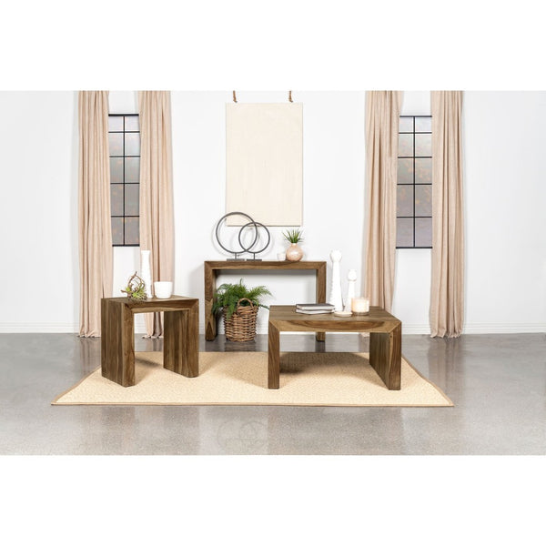 English Elm Santana Solid Sheesham Wood Square Coffee Table with Warm Auburn Grain Finish B062P447959