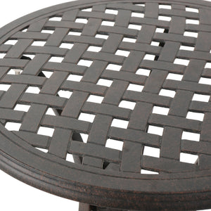 English Elm Christopher Knight Home® - Outdoor 19" Cast Aluminum Side Table - Classic Bronze Patio Accent, Durable Lightweight Garden Table 61112.00
