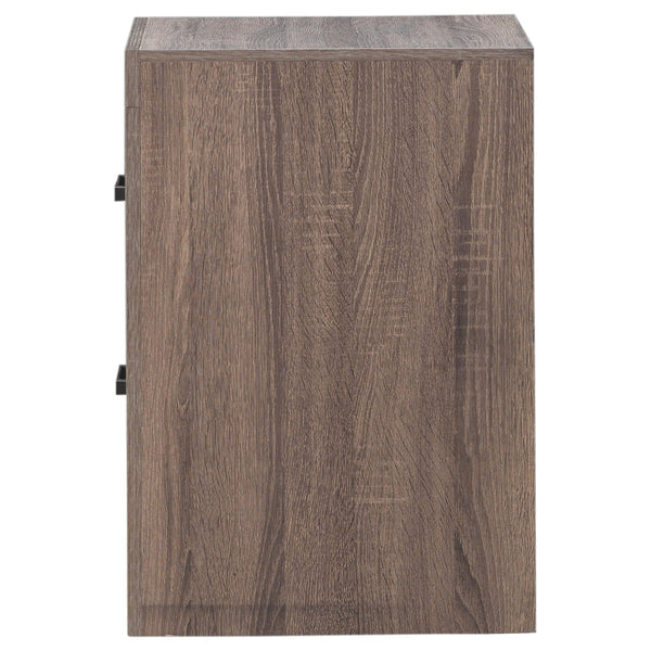 English Elm Brantford Barrel 2-Drawer Nightstand with Rustic Barrel Finish, Matte Bronze Handles, Ample Storage Oak B062P344906