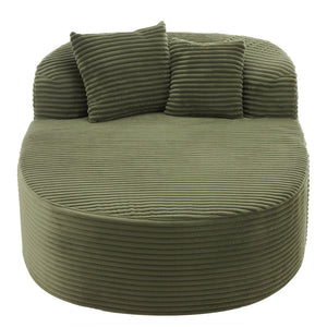 English Elm Modern Chaise Lounge Sofa oversized corduroy chaise with high-density foam, spring support & pillows Green N719P329129F