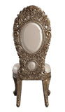 English Elm Ivory and Gold Side Chair With Tufted Back (Set Of 2)