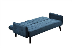 English Elm 72" Convertible Linen Sleeper Sofa with Folding Backrest Built-in Table Small Space Blue B2735P490973