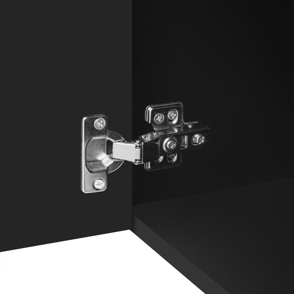 English Elm VIBE Minimalist 78.7'' TV Stand for Up to 85" TVs with Curved Corners, 4 Cabinets & Cable Management Black SJ000143AAB