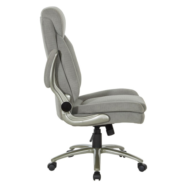 OSP Home Furnishings Big and Tall Ergonomic Office Chair with Lumbar Support and Padded Flip-up Arms EXH14517BT-2