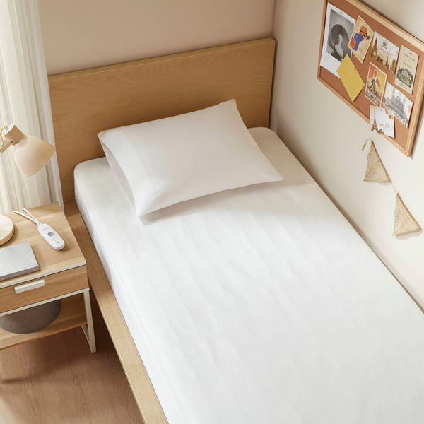 English Elm 1-Piece Twin Xl Heated Mattress Pad - Soft Polyester, 5-Setting Controller & Deep 15" Skirt Fit B035P408311