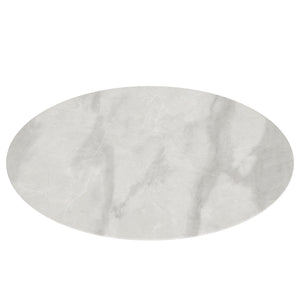 English Elm 32"inch Round Tempered Glass Tabletop Marble Print Indoor Outdoor Dining Patio Replace Gray W241P361486