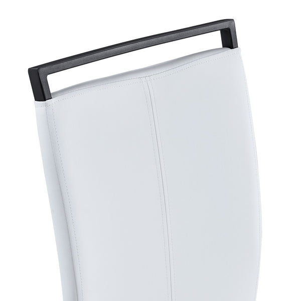 English Elm Table And Chair Set - Contemporary Black Wood Dining Table With 4 Stylish White Pu Chairs, Durable Design W1151S04302-GIGA