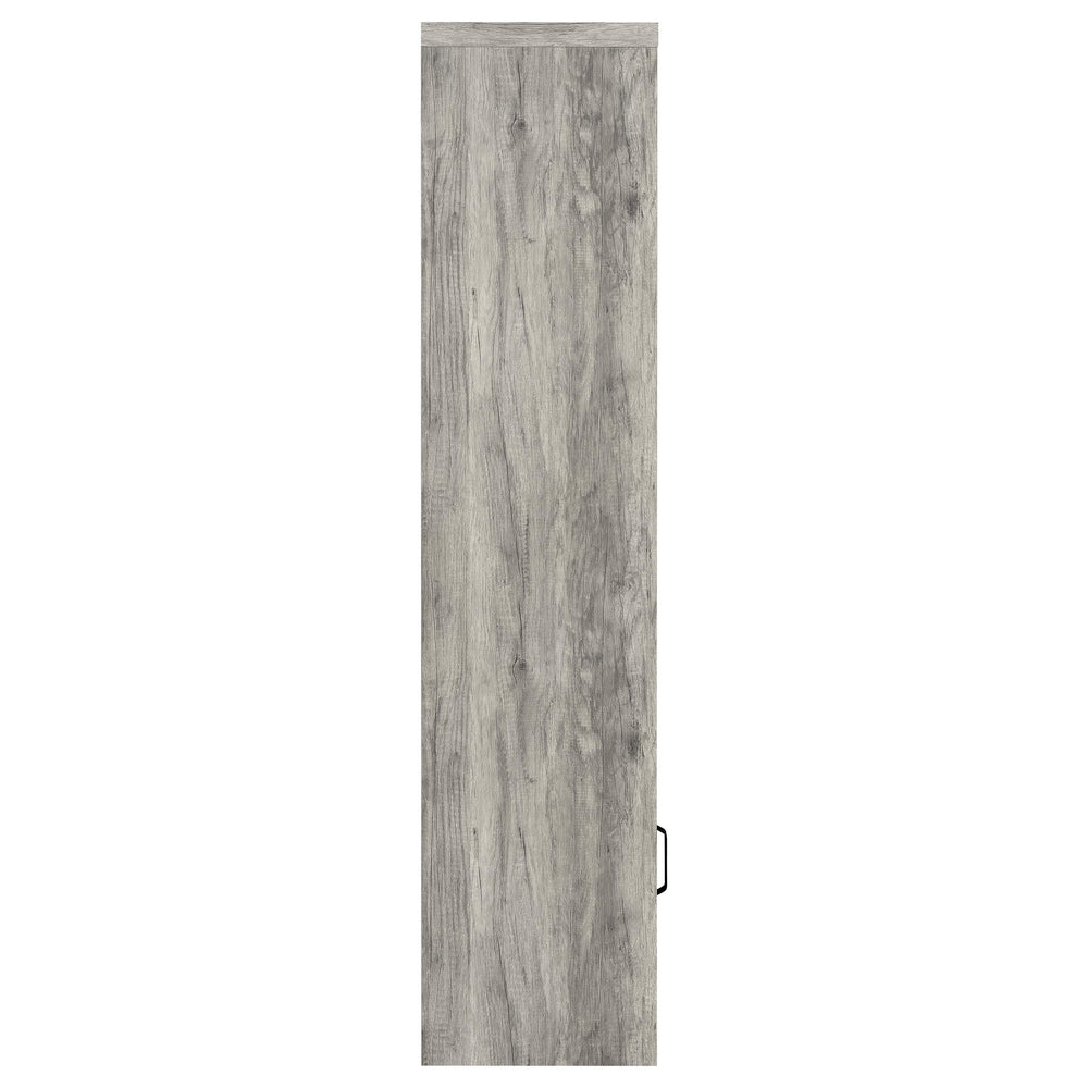 English Elm Conifer Slim Grey Driftwood Media Tower with 3 Shelves, Corner Space-Saving Storage & Weathered Finish B062P375402
