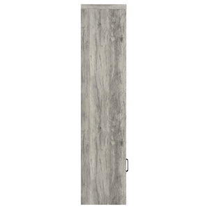 English Elm Conifer Slim Grey Driftwood Media Tower with 3 Shelves, Corner Space-Saving Storage & Weathered Finish B062P375402
