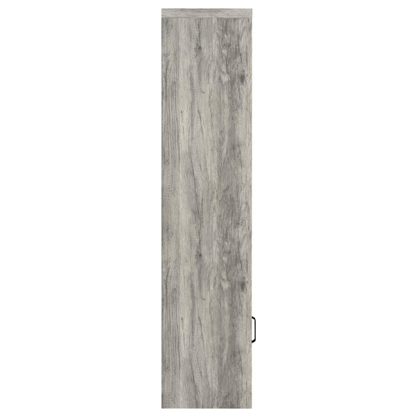 English Elm Conifer Slim Grey Driftwood Media Tower with 3 Shelves, Corner Space-Saving Storage & Weathered Finish B062P375402