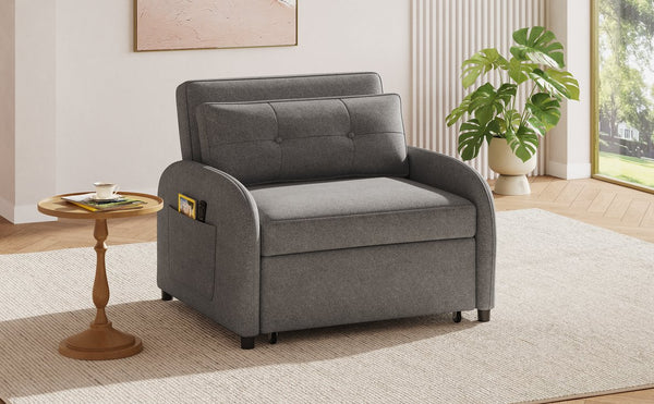English Elm Christopher Knight Home® - (Old 3-in-1 Convertible Sleeper Sofa Bed with Pillow & Pocket, Compact Loveseat with Pull-Out Bed and Wheels Grey N765P34284849G