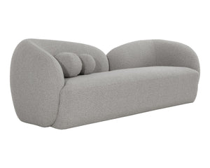 Sunpan Esme Sofa - Luxurious Boucle Design With Cozy Curves And Spherical Cushions For Ultimate Comfort Grey Fabric 111927