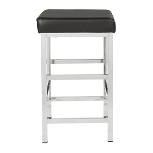 OSP Home Furnishings 26" Polished Chrome Backless Stool Black