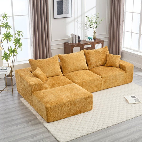English Elm United L-Shaped Chenille Sofa - Plush Comfort, Spacious Seating, And No Assembly Required For Your Home W1568S00121-GIGA