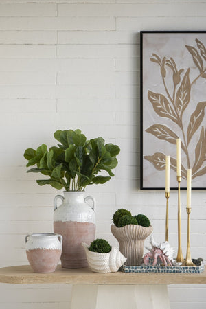 English Elm 9.3x9x8.7" Sand and Cement Coral Planter — Textured Weathered Beige Finish, Wavy Organic Silhouette, Ideal for Succulents and Herbs W2078P334663