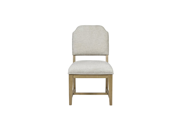 English Elm Upholstered Chair with Hickory Veneer Cashew Finish, Polyester Fabric Comfort, Stylish Backrest Light Tan 44 L x 24.75 W x 17 H B2699P383809