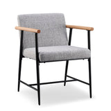 Christopher Knight Home® - Noble House - Dining Chair(Fabric-Gray+Plywood+Iron-Black)