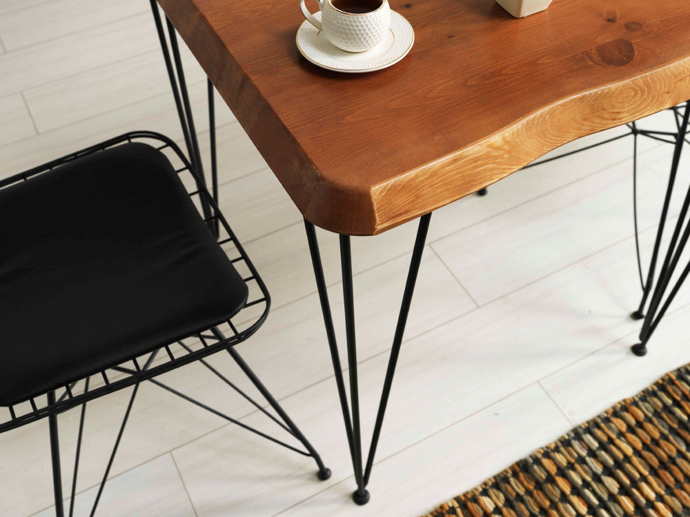 English Elm Zen Wire Frame Dining Chair Black Metal with Leather Seat Industrial Loft Modern B029P332148