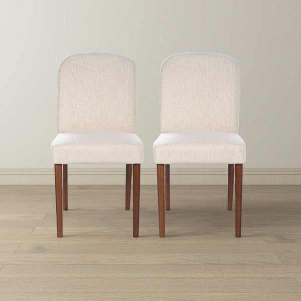 English Elm Ashcroft Furniture - Capri Beige Linen Dining Chairs Set of 2 — Padded Upholstered Seats, Solid Kiln-Dried Wood Frame, Stylish Comfort B183P255323