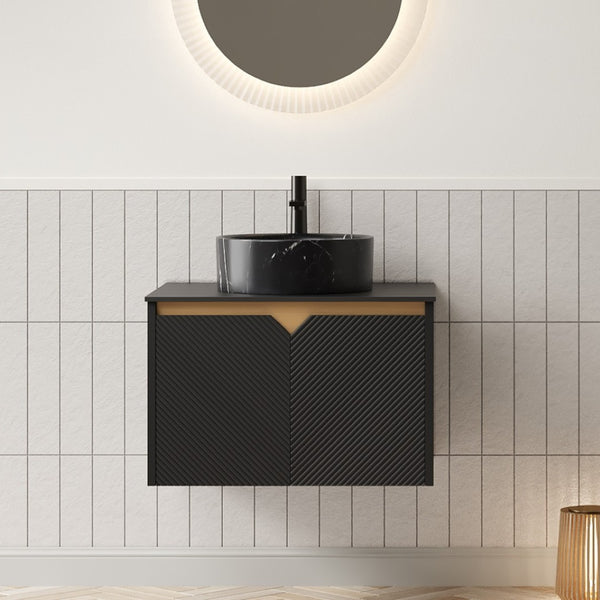 English Elm Dina Floating Bathroom Vanity with Sintered Stone Top and Crystal Glass Basin W2615S00645