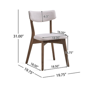 English Elm Caleb Mid-century Upholstered Dining Chair Set of Four with Tapered Oak Legs Light Beige,Walnut N768P282333W