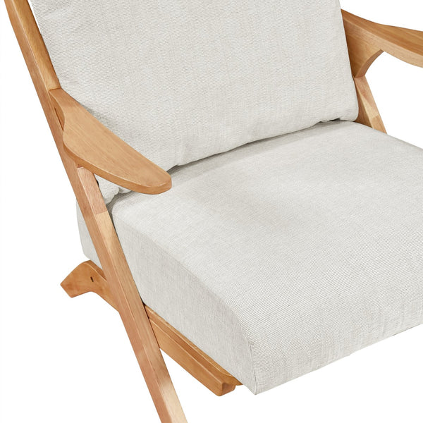 English Elm Mid-Century modern accent chair with solid rubberwood frame, chenille upholstery, plush seat comfort Beige,Natural 45 L x 25.5 W x 14.5 H B011P347875