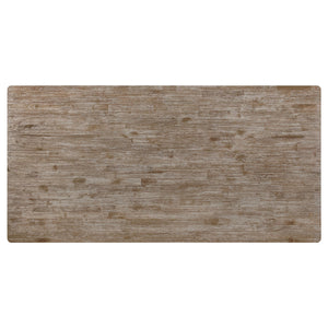 English Elm Kavita Brown Brushed Dining Table with Turned Legs and Curvy Apron — Modern Farmhouse 78.75" Long Centerpiece B062P358452