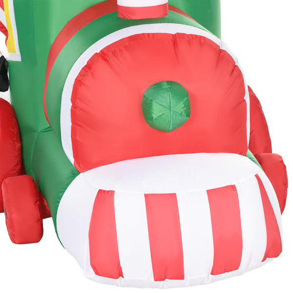 English Elm HOMCOM 11ft Inflatable Christmas Train with Santa Snowman Penguin, LED Lighted Yard Decor for Holidays Multicolor W2225P229261