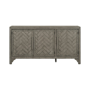 English Elm U_Style Versatile Storage Cabinet Sideboard with Solid Pine Legs, Adjustable Shelves, 275 lb Top Capacity Gray WF531505AAE