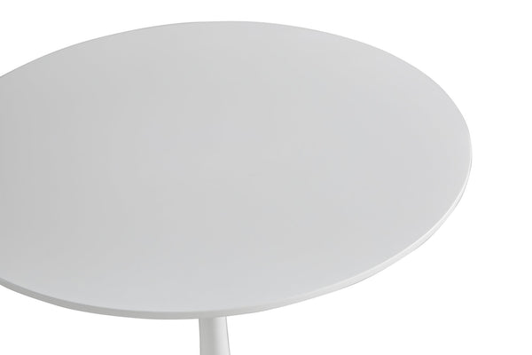 English Elm Round White Pedestal Dining Table 31.5" Tulip Mid-Century Fiberboard Modern Compact Seats 2-4 W2720P204019