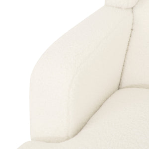 English Elm Christopher Knight Home® - Upholstered Teddy Fleece Armchair with Tufted Back, Contemporary Cozy Accent Seat for Living Room Beige N763P193158A
