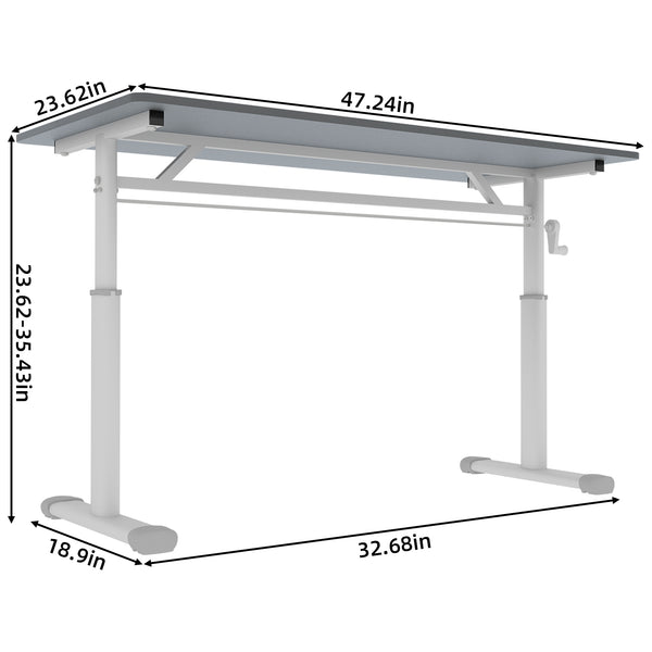 English Elm Adjustable Study Desk For All Ages – Compact, Height-Adjustable, Multi-Use Desk For Home & Office W1935P338370