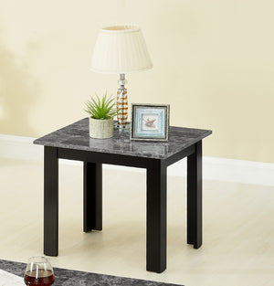 English Elm 3pc Modern Coffee & End Table Set with Faux Marble Tops Sleek Gray Finish Wooden Legs, Stylish Living Gray 45.5 L x 24.5 W x 3.38 H B011P232910