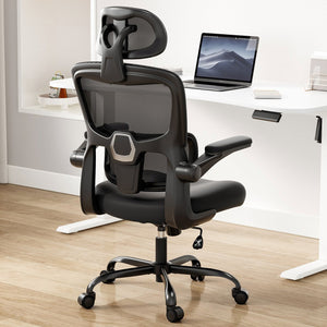 English Elm Ergonomic Office Chair - Adjustable High Back Desk Chair With Flip-Up Armrests For Ultimate Comfort T3623P380901