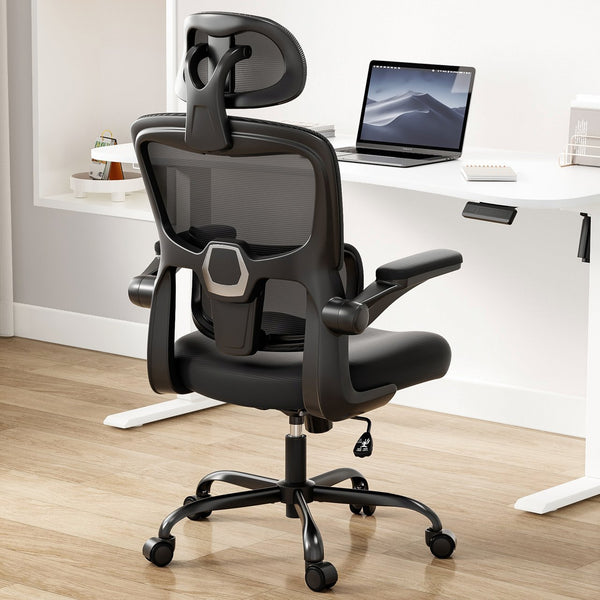 English Elm Ergonomic Office Chair - Adjustable High Back Desk Chair With Flip-Up Armrests For Ultimate Comfort T3623P380901