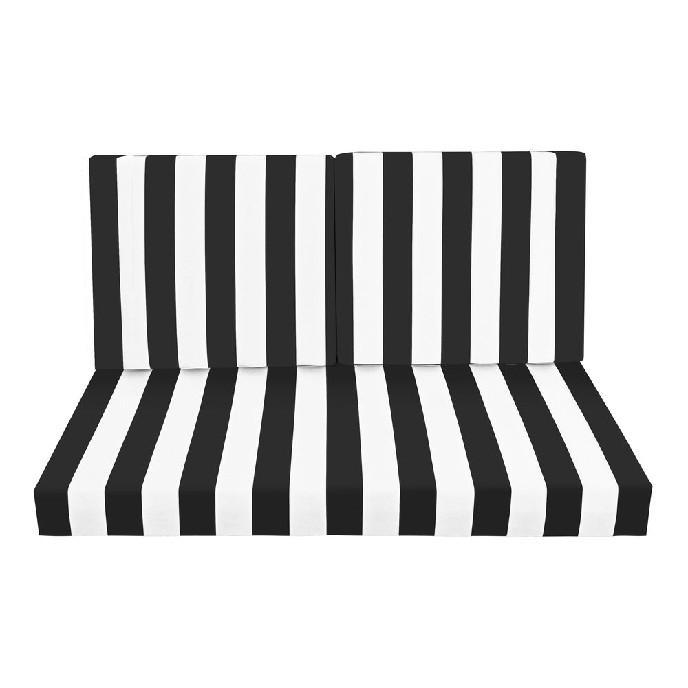 English Elm Outdoor Deep Seat Cushions for Patio Furniture Waterproof Replacement Chair Cushions Durable 24.8x8.27x16.93 Black White W419P311609