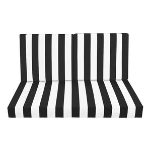 English Elm Outdoor Deep Seat Cushions for Patio Furniture Waterproof Replacement Chair Cushions Durable 24.8x8.27x16.93 Black White W419P311609