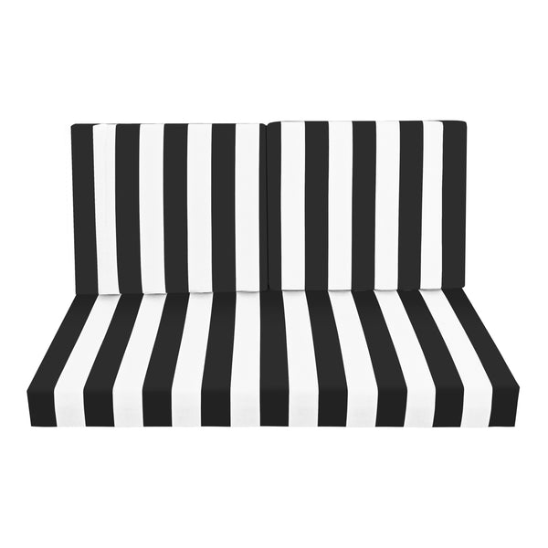English Elm Outdoor Deep Seat Cushions for Patio Furniture Waterproof Replacement Chair Cushions Durable 24.8x8.27x16.93 Black White W419P311609