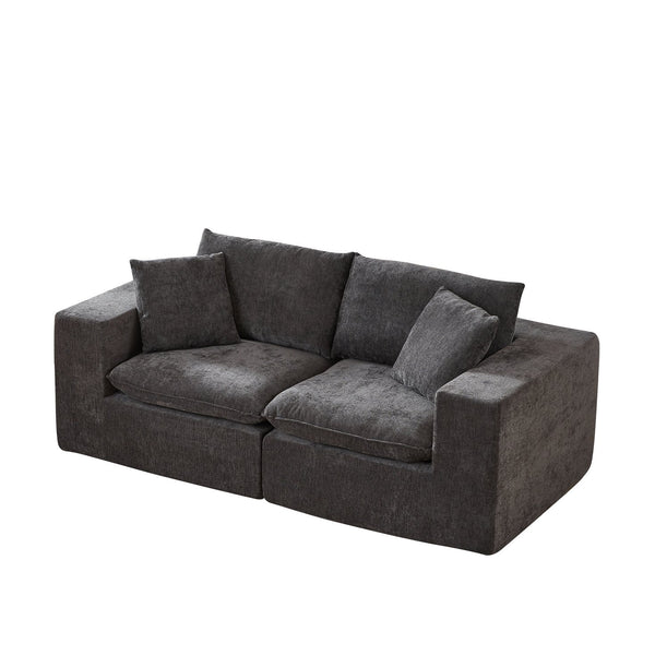 English Elm Modern Chenille Cloud Sofa - Plush Comfort, Modular Design, Perfect For Stylish Living Rooms & Offices W3396P388639