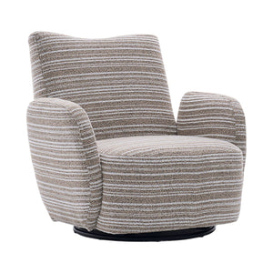 English Elm Modern Boucle 360° Swivel Leisure Chair with High‑Resilience Sponge, Supportive Curve, 550lb Capacity khaki W395P355481