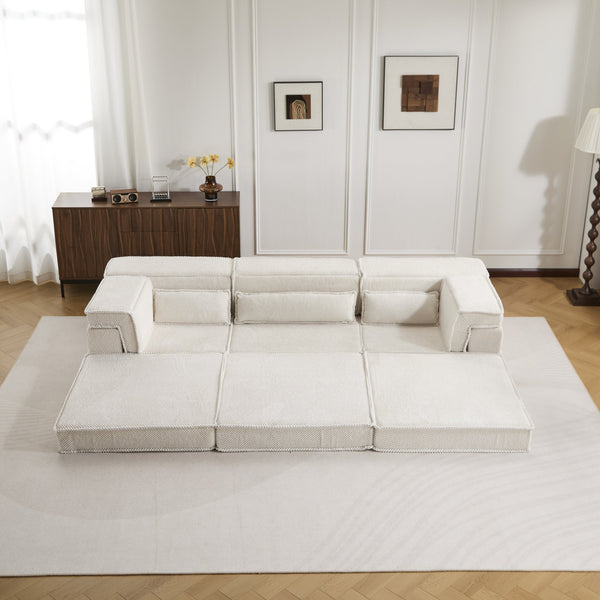 English Elm Compression Mahjong Sofa - Versatile Convertible Floor Bed, Soft Fleece, No Assembly, 3 Pillows W3723S00019