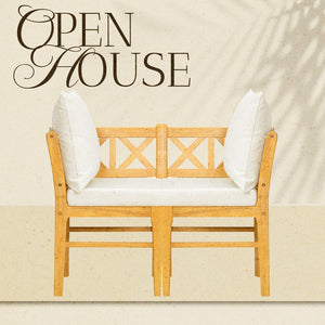 English Elm Farmhouse Solid Rubberwood Dining Chairs Set of 2 with Breathable Rattan Weave — Quiet Luxury Design Natural,White N842P294503A