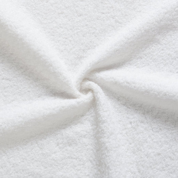 English Elm Christopher Knight Home® - Elegant White Boucle Upholstered Bed Frame King — Solid Wood Base, 12 Slats, 800 lb Support, Easy Assembly N769K348227A