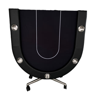 English Elm Ino Foldable 94 Inch Oval Poker Table Seats 10 with Felt Surface and Cup Holders W2748P321633
