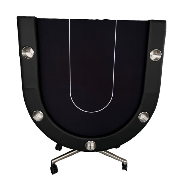 English Elm Ino Foldable 94 Inch Oval Poker Table Seats 10 with Felt Surface and Cup Holders W2748P321633