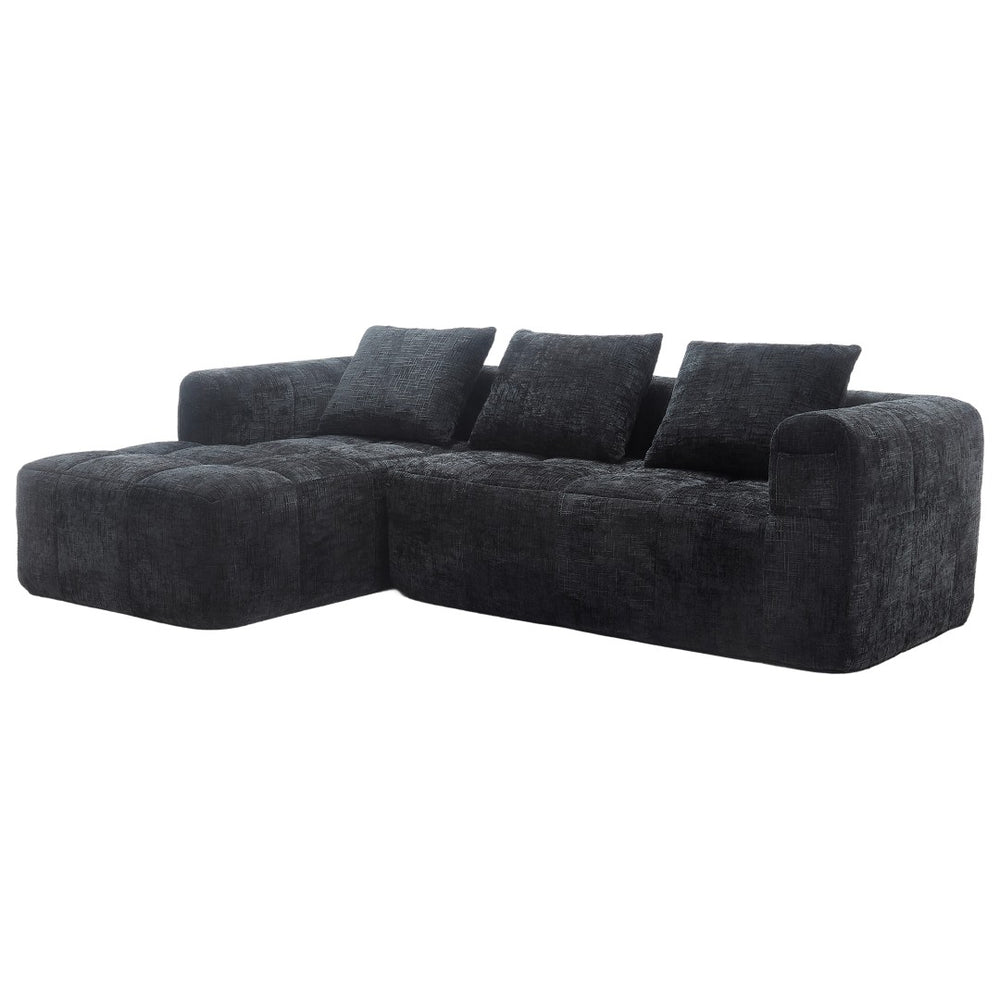 English Elm United We Win 98.42-Inch Modern Modular L-Shaped Sectional Sofa With Chaise & Convenient Side Pockets W1568S00144-GIGA